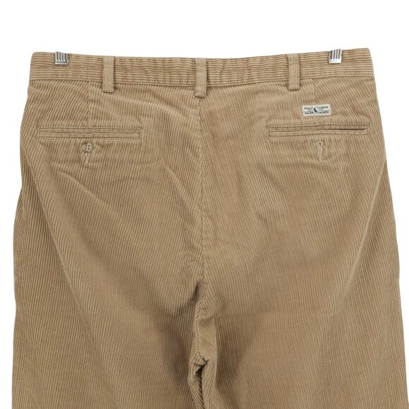 POLO RALPH LAUREN Andrew Corduroy Pants Beige 100% Cotton Pleated Size 36x32 - Picture 4 of 10